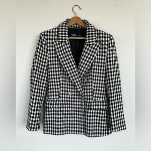 Zara Houndstooth Blazer